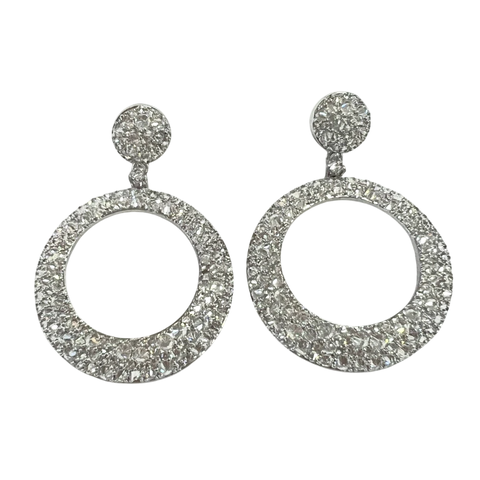 Brinco arredondado Cravejado no prata - comprar online