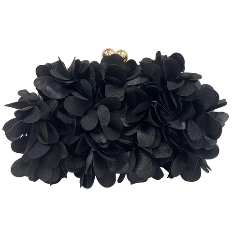 Bolsa Clutch Festa Flores tecido Preta - comprar online