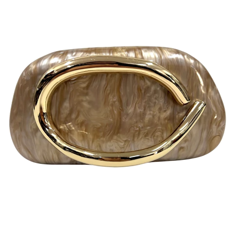 Bolsa Clutch Festa Acrílico Olívia Marrom - comprar online