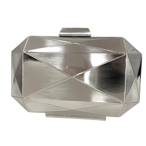 Bolsa Clutch Festa Moderna Metal Escovado Prata