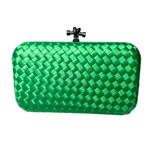 Bolsa Clutch Festa Cetim Trançado Verde Claro - comprar online