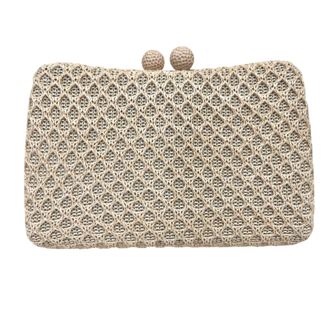 Bolsa Festa Clutch Croche Bege Claro - comprar online