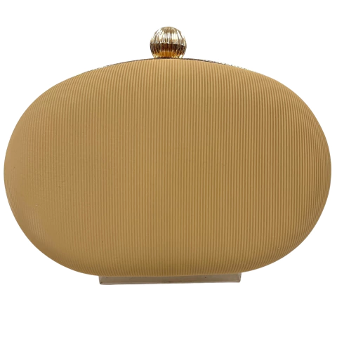 Bolsa Clutch Festa courino Oval Bege - comprar online