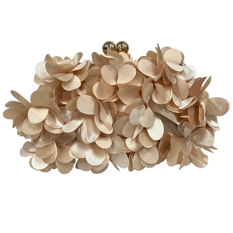 Bolsa Clutch Festa Flores tecido Nude - comprar online