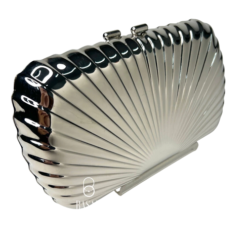 Bolsa Clutch Festa Concha Metal Prata - comprar online