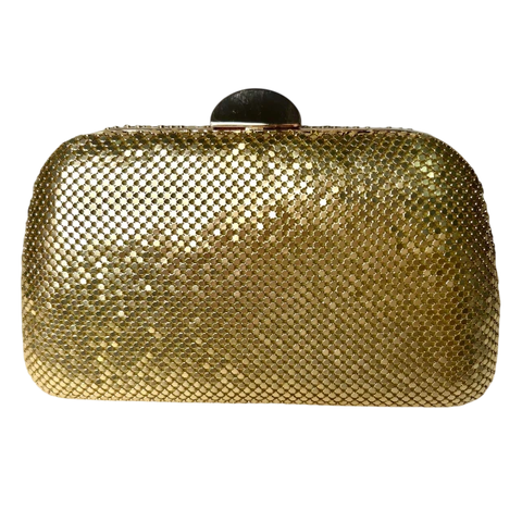 Bolsa Clutch Festa Malha Karina Dourada