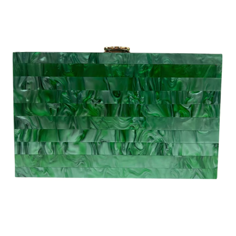 Bolsa Clutch Festa Paty Acrílico Verde botão dourado - comprar online