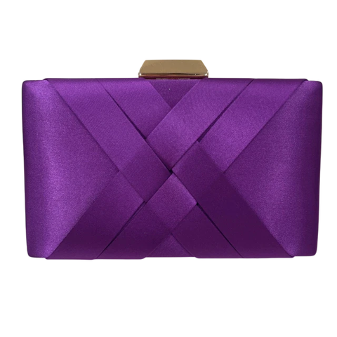 Bolsa Clutch Festa Cetim X Roxa