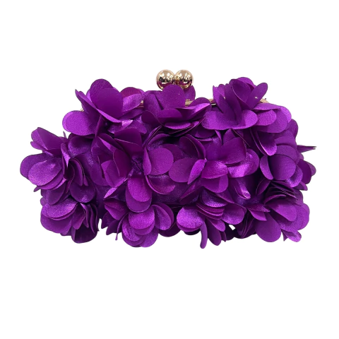 Bolsa Clutch Festa Flores tecido Pink Roxa - comprar online