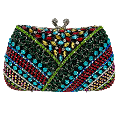 Bolsa Clutch Festa Vivian Cravejada colorida