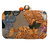 Bolsa Clutch Festa Bordada floral palha no laranja