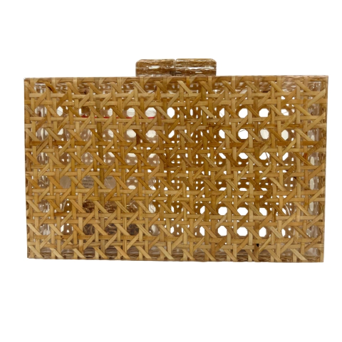 Bolsa Clutch Festa Palha no Acrílico