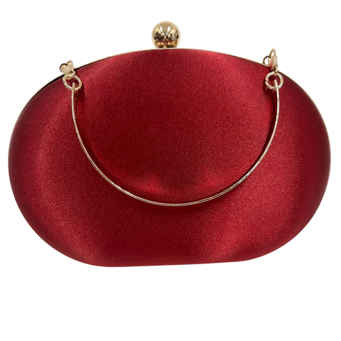 Bolsa Clutch Festa acetinada Oval vermelho bordo - comprar online