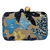 Bolsa Clutch Festa Bordada Floral Palha Azul escura - comprar online