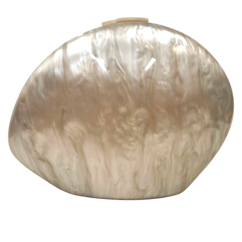 Bolsa Clutch Festa Convexa Acrílico Bege Champanhe - comprar online