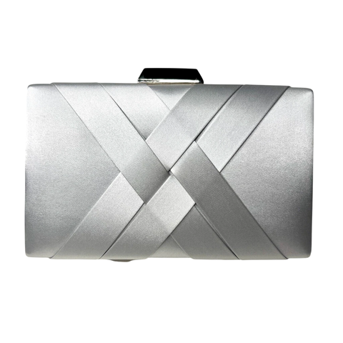 Bolsa Clutch Festa Cetim X Prata - comprar online