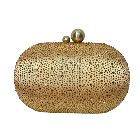 Bolsa Clutch Festa Cristal Olga Dourada