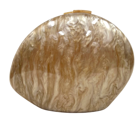 Bolsa Clutch Festa Convexa Acrílico Marrom - comprar online