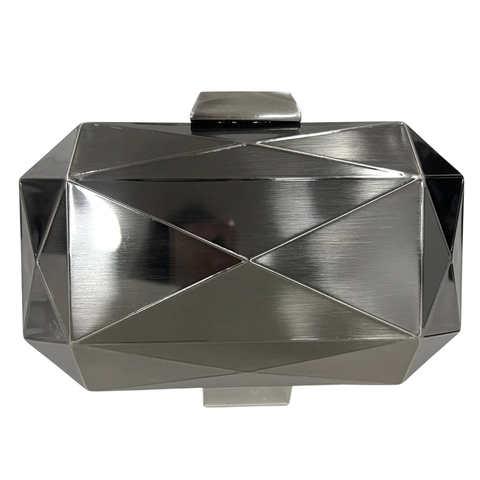 Bolsa Clutch Festa Moderna Metal Escovado Grafite - comprar online