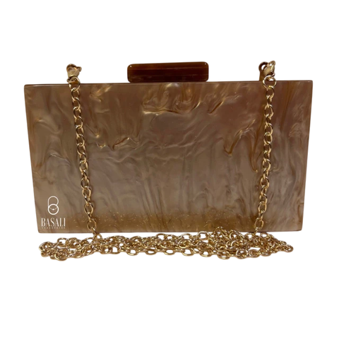 Bolsa Clutch Festa Acrílico Paty Caramelo