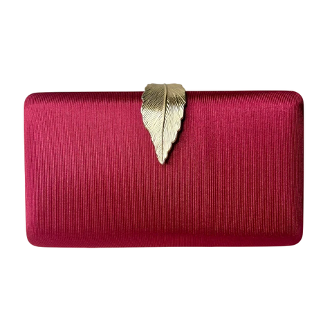 Bolsa Clutch Festa Pena Acetinada Vermelha bordo