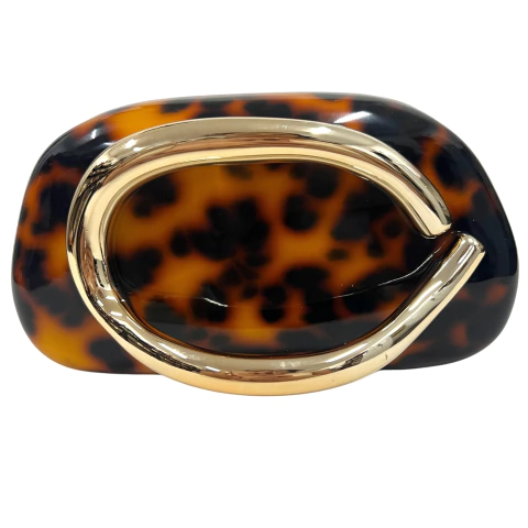 Bolsa Clutch Festa acrílico Olívia Marrom tartaruga - comprar online