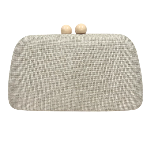 Bolsa Clutch Festa Rafa Arredondada Linho Bege claro - comprar online