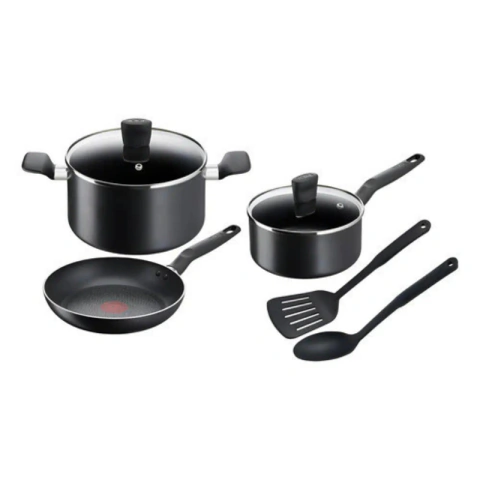 Set De Ollas 7 Piezas Tefal Super Cook Negro