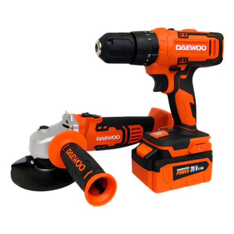 Daewoo Amoladora + Daag2000li/dacd2000li 20v 115mm Naranja