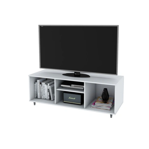 Rack De Tv Hasta 55 Mt4000 Centro Estant Blanco Ancho 128 Blanco