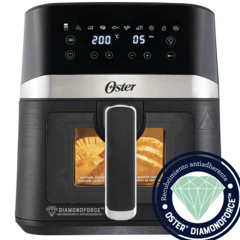 Oster Freidora Af40w 4l Digital Ventana Y Luz Interna Color Negro