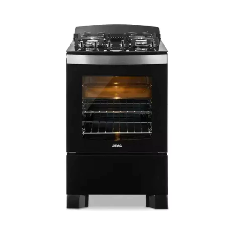 Cocina Multigas Atma Ccm056 Negra 56cm 4 Hornallas Negro