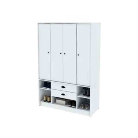 Placard Centro Estant Evolution Libe 40 Color Blanco De Melamina Con 4 Puertas Batientes