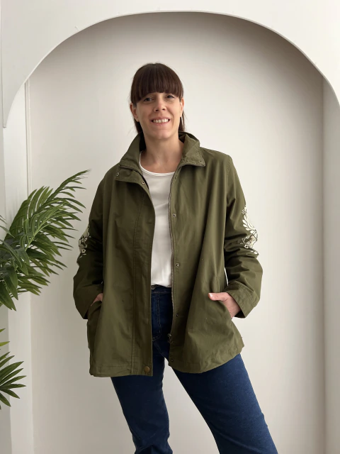 Parka Bordada Anabel Verde