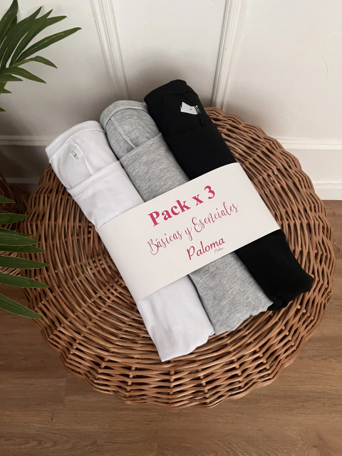 Pack x 3 - Cuello O Gris