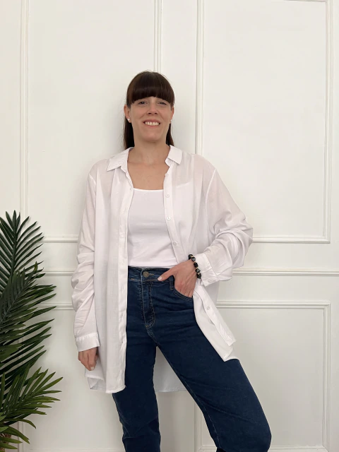Maxi Camisa Francisca Blanca
