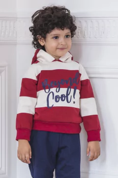 Buzo c/ capucha Rayado - Rojo - comprar online