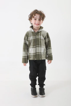 Campera polar cuadrille con corderito (ART 2478) - comprar online
