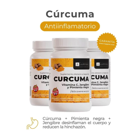 Cúrcuma + Pimienta Negra + Jengibre / Antioxidante Total! / 60 comprimidos - comprar online
