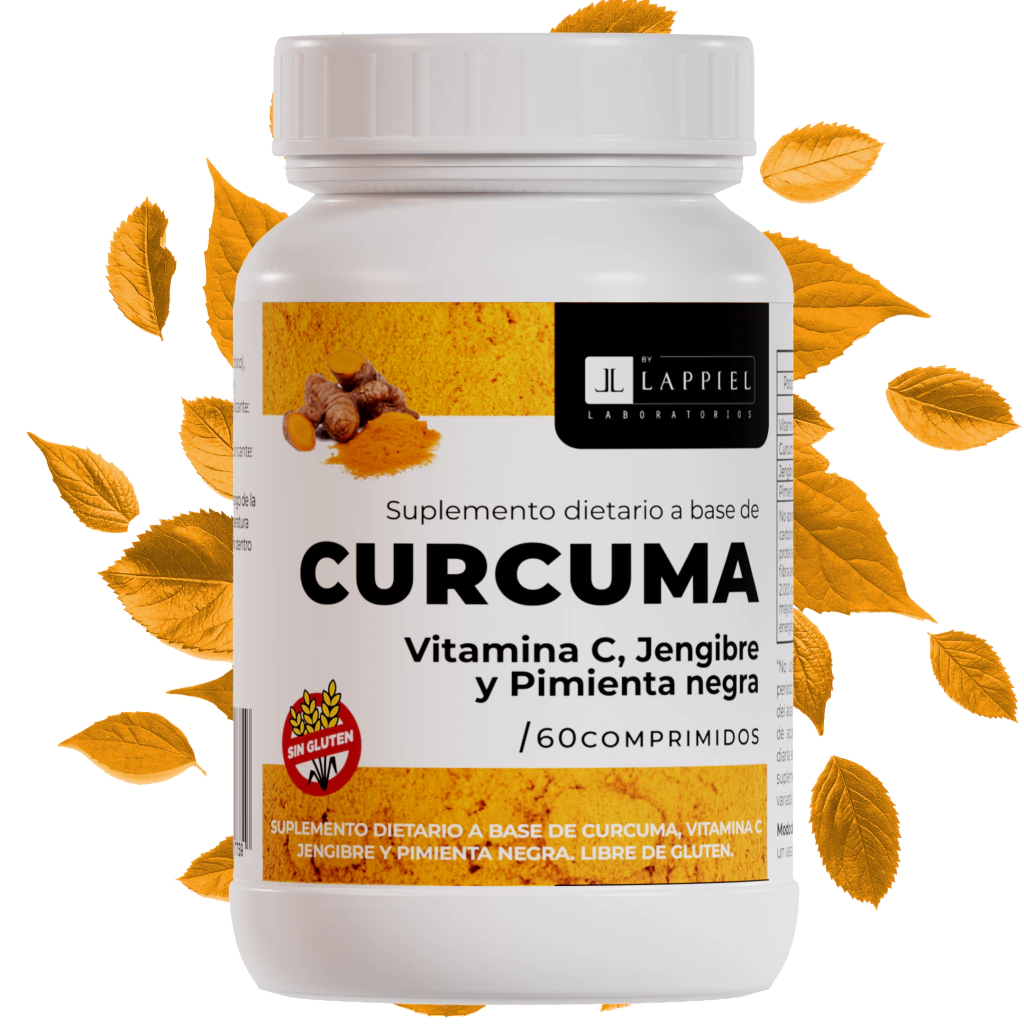 Cúrcuma + Pimienta Negra + Jengibre / Antioxidante Total! / 60 comprimidos