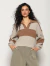 Blusa com padronagem em listras e gola polo Biamar