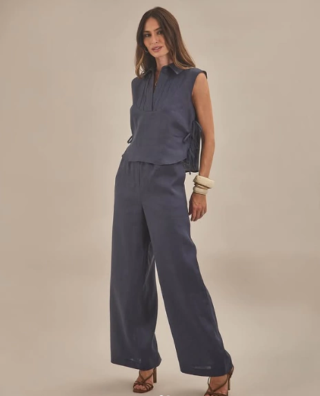 CONJUNTO LINHO C/ DETALHE LATERAL