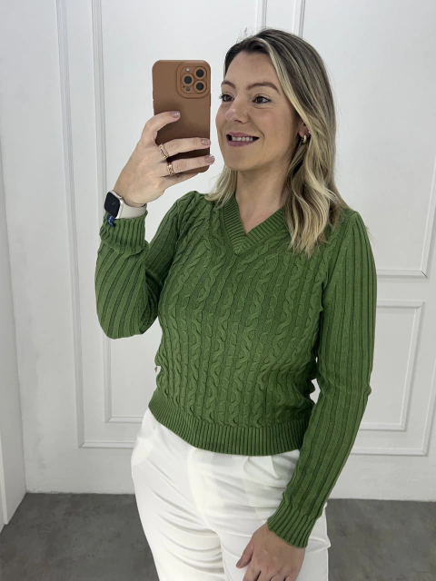 BLUSA BIAMAR DECOTE V DE ALGODÃO