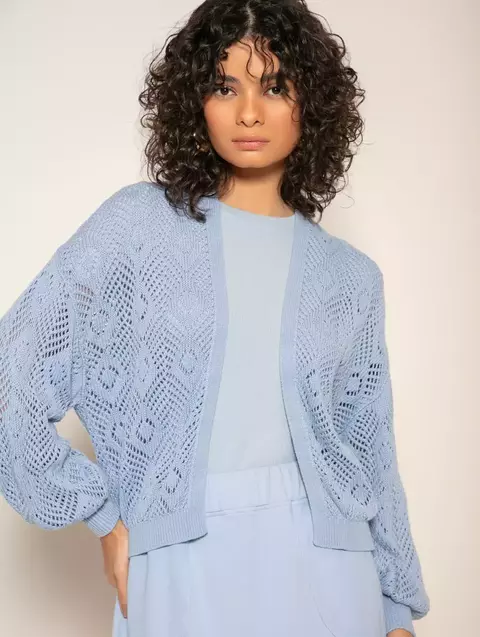 CASACO EM ALGODÃO COM TRAMA VAZADA BIAMAR - comprar online