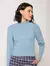 BLUSA CANELADA DE GOLA REDONDA - loja online