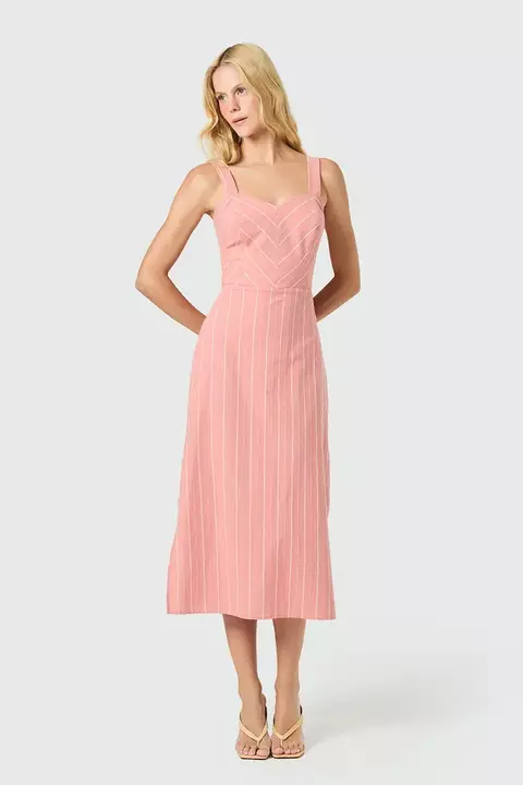 VESTIDO MIDI DE ALÇA EM ALGODÃO