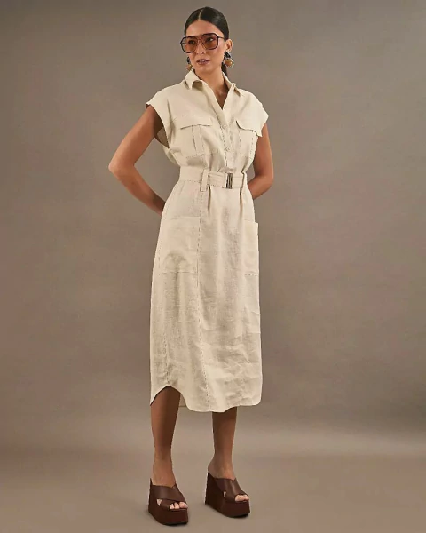 CHEMISIER LINHO UTILITARIO COM BOLSO - comprar online