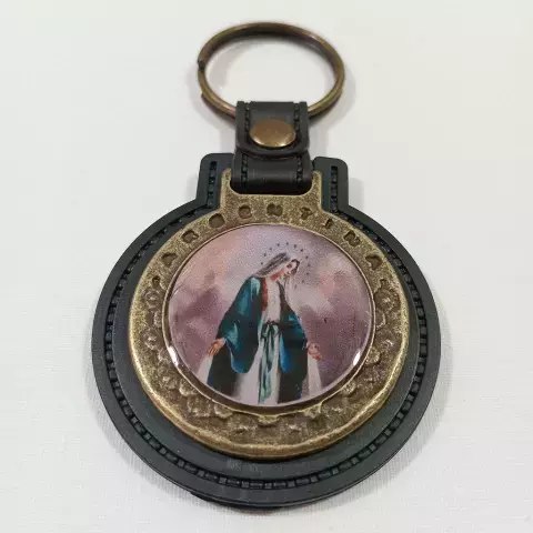 LLAVERO CUERO ARGENTINA NTRA SRA DE MEDALLA MILAGROSA