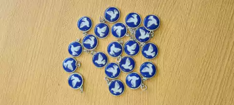 MEDALLA ESPIRITU SANTO AZUL SIMPLE