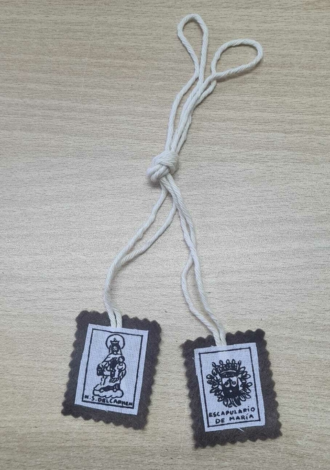 ESCAPULARIO TELA DOBLE MARRON